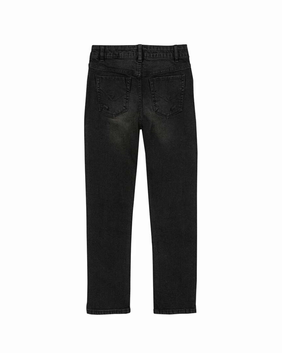 Pants & Leggings * | Hudson Jeans Destructed Straight Leg Jean Kids Pants & Leggings