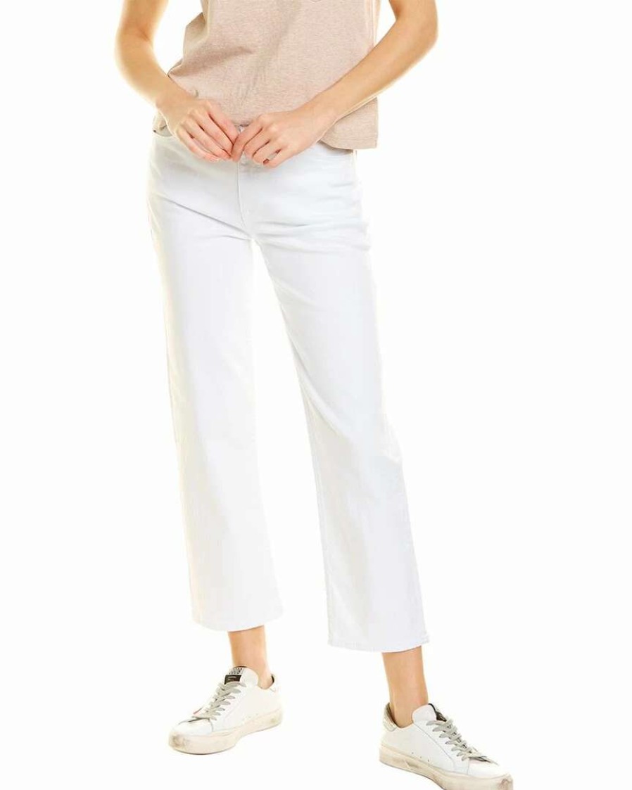 Jeans * | Hudson Jeans Noa White Mid-Rise Straight Crop Jean Women