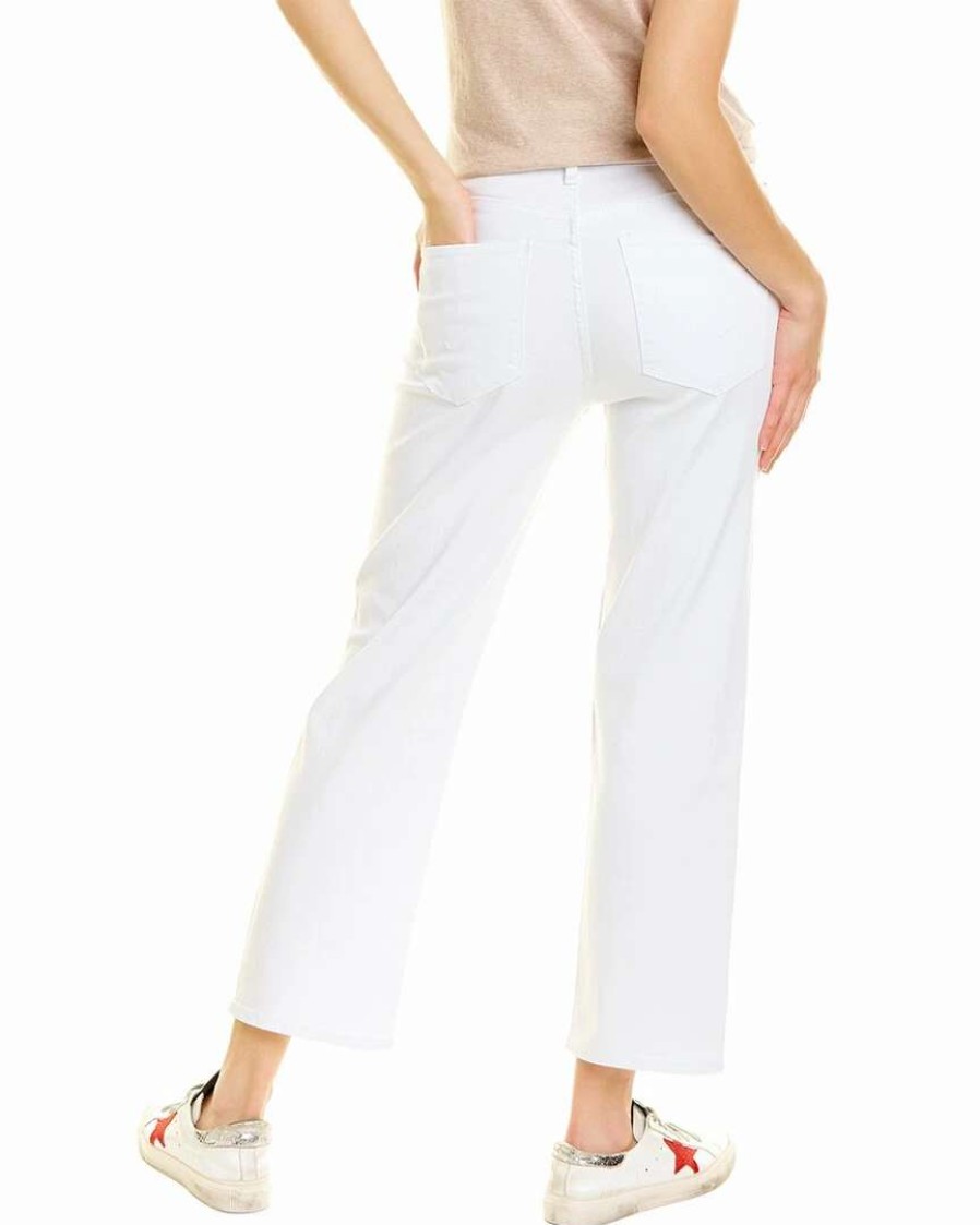 Jeans * | Hudson Jeans Noa White Mid-Rise Straight Crop Jean Women