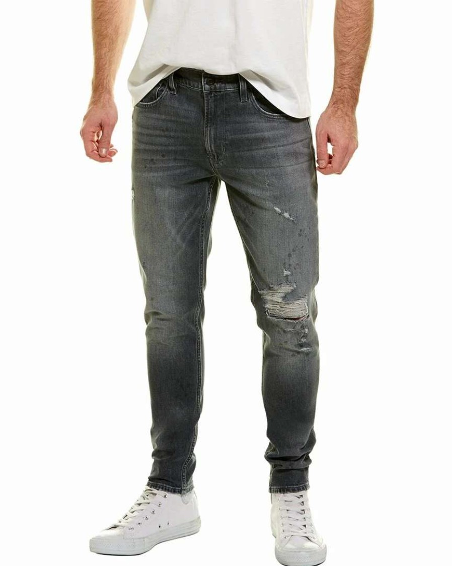 Jeans * | Hudson Jeans Zack Stained Grey Skinny Jean Men