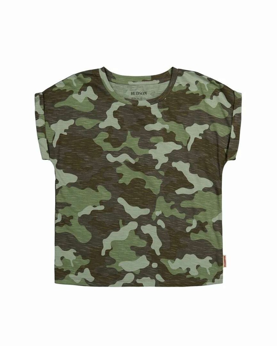 Tops * | Hudson Jeans Camo T-Shirt Kids Tops