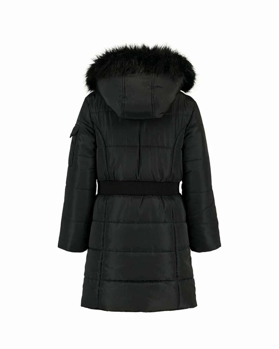 Outerwear * | Hudson Jeans Elastic Waist Long Puffer Jacket Kids Outerwear